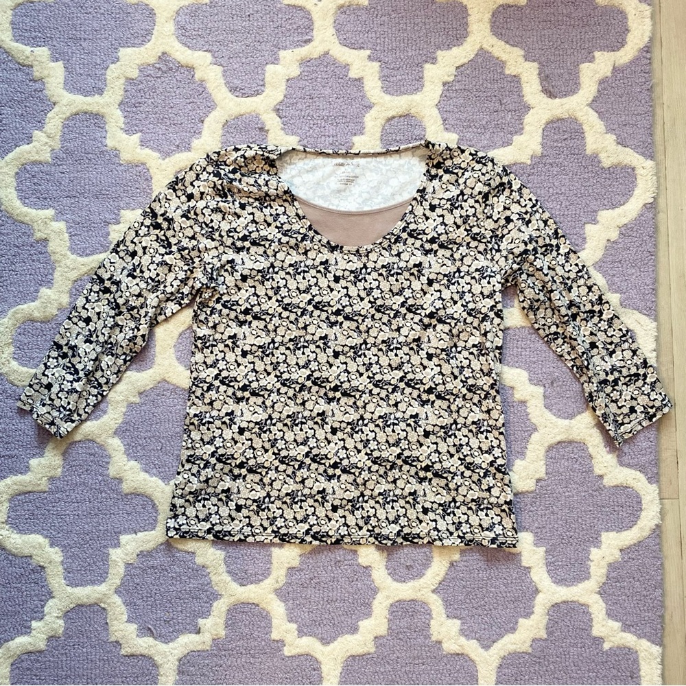 Floral Patterned 3-quarter shirt